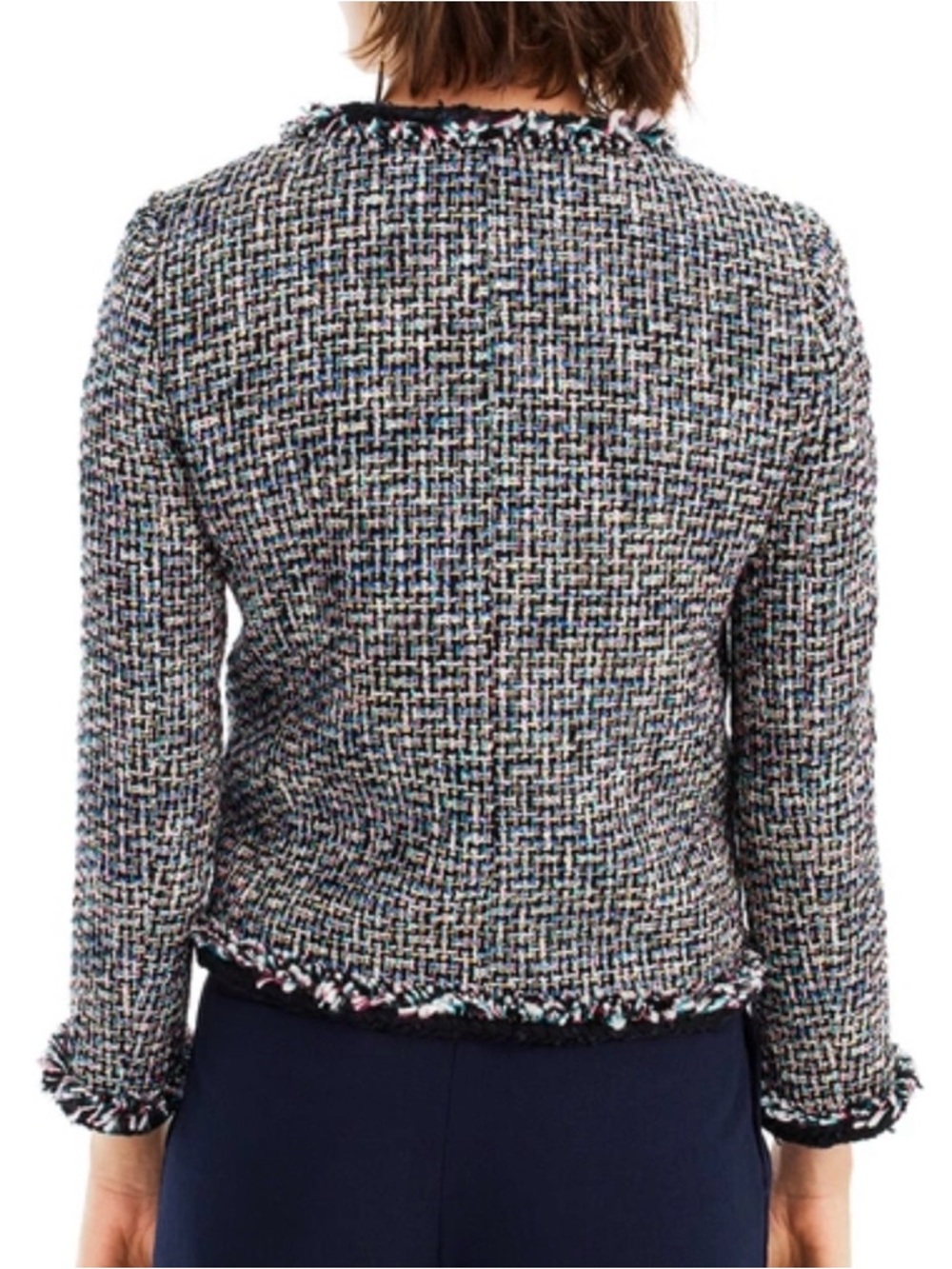 J.crew Lady Metallic Tweed Jacket Black Rainbow - Picture 2 of 3